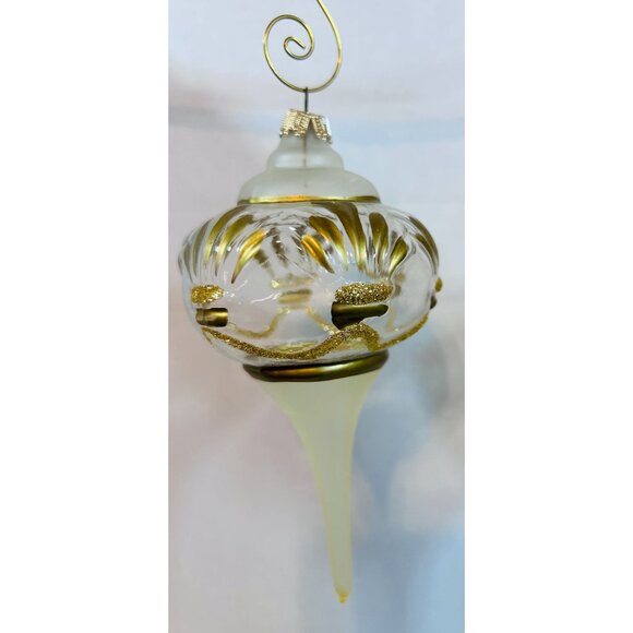 Vtg Christmas tree Ornament Lot of 3 Gold Accents 6" Star 5" set Holiday - Picture 3 of 5